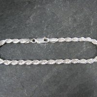Italian Sterling Rope Chain Bracelet 7.25 Inches New Old Stock