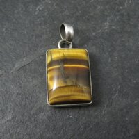 Vintage Sterling Tigers Eye Pendant