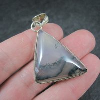 Vintage Sterling Moss Agate Pendant