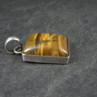 Vintage Sterling Tigers Eye Pendant