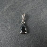 Tiny Sterling Black Spinel Pendant