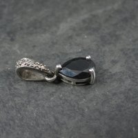 Tiny Sterling Black Spinel Pendant