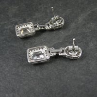 Estate Sterling Cubic Zirconia Earrings