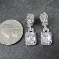 Estate Sterling Cubic Zirconia Earrings