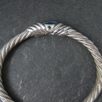 Vintage Sterling Topaz Sapphire Bangle Bracelet