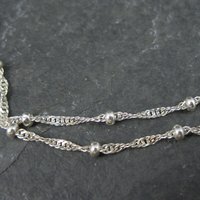 Italian Sterling Singapore Bead Necklace Chain 30 Inches Estate Jewelry