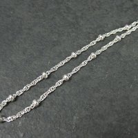 Italian Sterling Singapore Bead Necklace Chain 30 Inches Estate Jewelry