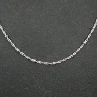 Italian Sterling Singapore Bead Necklace Chain 30 Inches Estate Jewelry