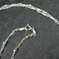 Italian Sterling Singapore Bead Necklace Chain 30 Inches Estate Jewelry
