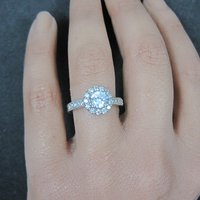 14K Diamond Halo Engagement Ring Size 5.5 Finelli