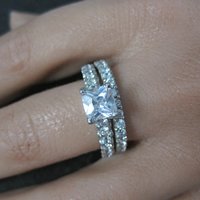 Sterling Cz Bridal Wedding Set Size 10 NOS