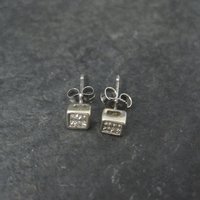 Tiny 14K White Gold Diamond Stud Earrings