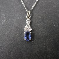 Dainty 14K Tanzanite Diamond Pendant Necklace Levian