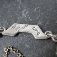 Mexican Silver Chip Inlay Bracelet 6.5 Inches Vintage Sterling Silver