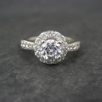 14K Diamond Halo Engagement Ring Size 5.5 Finelli