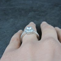 14K Diamond Halo Engagement Ring Size 5.5 Finelli