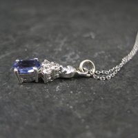 Dainty 14K Tanzanite Diamond Pendant Necklace Levian