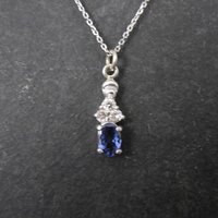 Dainty 14K Tanzanite Diamond Pendant Necklace Levian