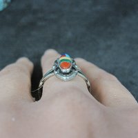 Vintage Southwestern Sterling Silver Inlay Ring New Old Stock Multiple Sizes Available