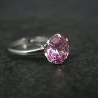 Vintage Sterling Pink Sapphire Solitaire Ring Old New Stock Multiple Sizes Uncas