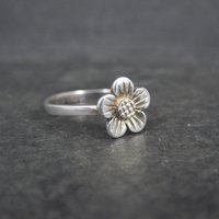 Dainty Italian Sterling Silver Flower Ring New Old Stock 1990s Multiple Sizes Available