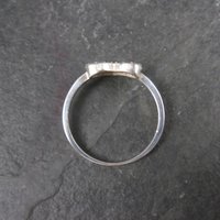 Dainty Italian Sterling Cz Heart Ring Size 7