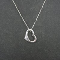 Simple Sterling Open Heart Pendant Necklace