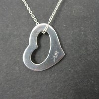 Simple Sterling Open Heart Pendant Necklace