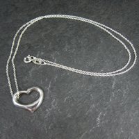 Simple Sterling Open Heart Pendant Necklace