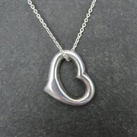 Simple Sterling Open Heart Pendant Necklace