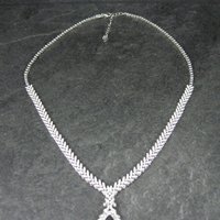 Stunning Estate Sterling Silver Garnet and Cz Necklace