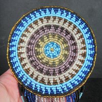 Huge Southwestern 13" Beaded Rosette Hair Clip Barrette Regalia