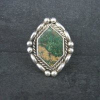 Southwestern Kings Manassa Green Turquoise Ring Size 8.5
