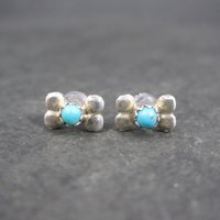 Vintage Southwestern Sterling Turquoise Stud Earrings