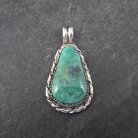 Vintage Southwestern Sterling Chrysocolla Pendant