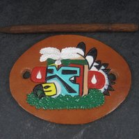 Leather Kachina Hair Barrette Wrap