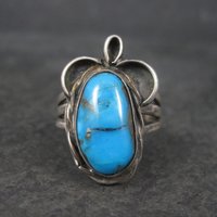 Vintage Southwestern Sterling Turquoise Ring Size 7