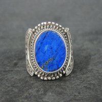 Vintage Sterling Lapis Lazuli Dragon Ring Size 10