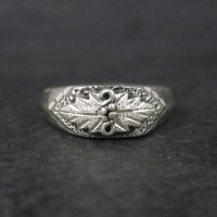 Mens Black Hills Silver Leaf Ring Size 8.5, 9, 13