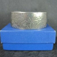 January Birthday Cuff Bracelet Salisbury Pewter 6.5 Inches