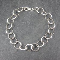 Italian Sterling Circle Link Bracelet 7.5 Inches Vintage Vintage by Reed