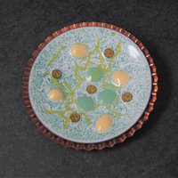 Large Copper Enamel Modernist Brooch