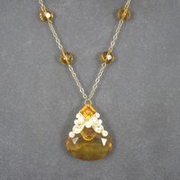 Vintage Golden Glass Necklace Roxanne Assoulin