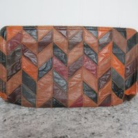 Vintage 1960s Leather Clutch Handbag Large 8x14"