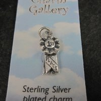 Silver Plated 1st Place Ribbon Charm