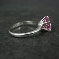 Vintage Sterling Pink Sapphire Solitaire Ring Old New Stock Multiple Sizes Uncas