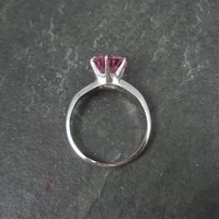 Vintage Sterling Pink Sapphire Solitaire Ring Old New Stock Multiple Sizes Uncas