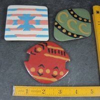 Large Vintage Copper Enamel Bolo Slide Supply Lot of 4 New Old Stock