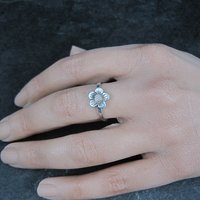 Dainty Italian Sterling Silver Flower Ring New Old Stock 1990s Multiple Sizes Available