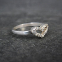 Dainty Italian Sterling Cz Heart Ring Size 7